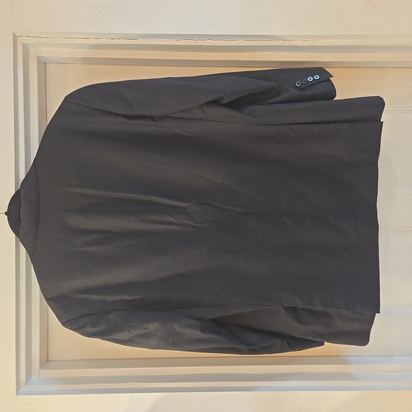 Isaia Napoli 160s Wool Solid Pin Stripe Blazer Sports Jacket Black Mens Size 42R - Picture 2 of 9